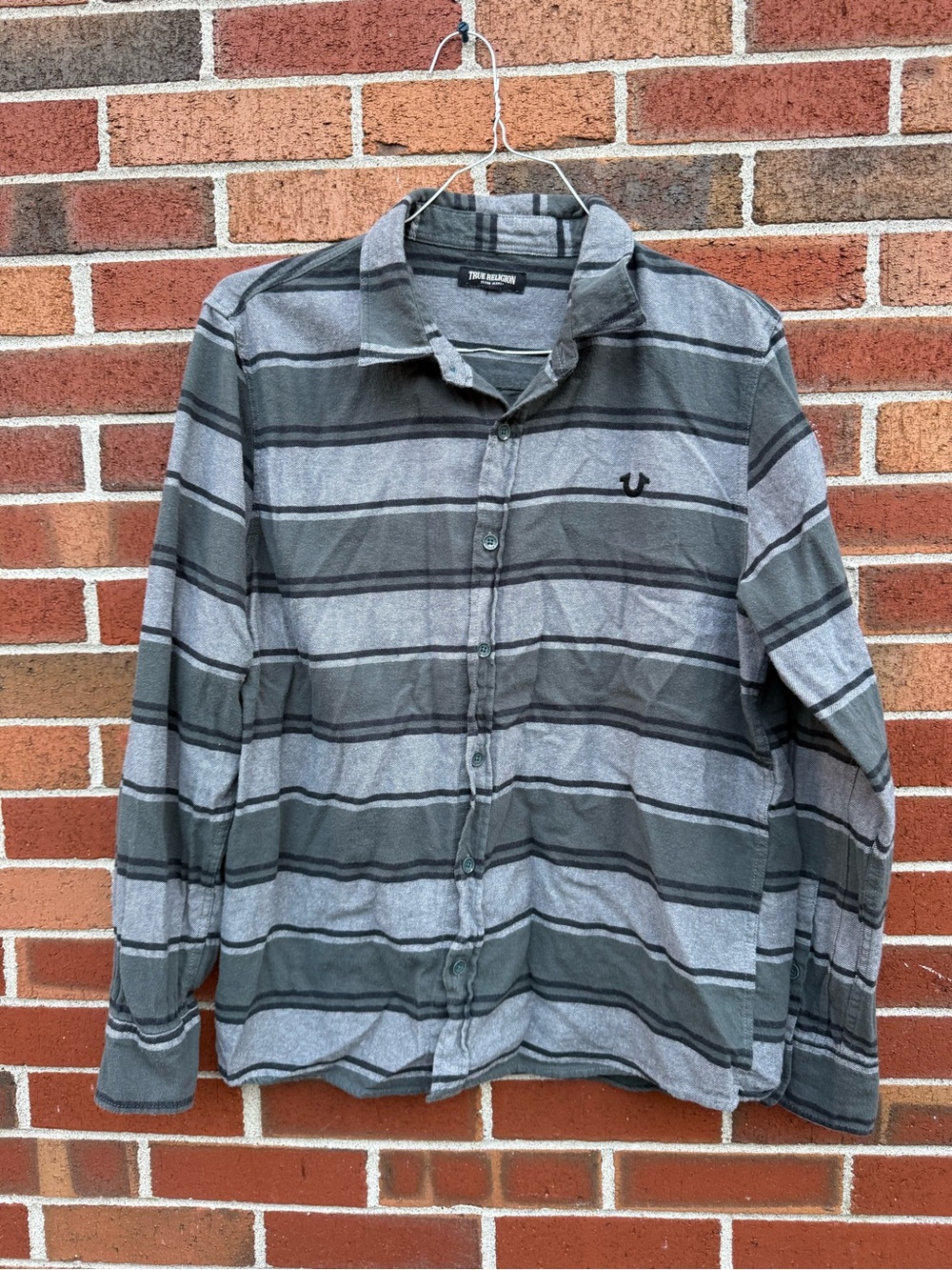True Religion 
 Striped 100% Cotton Button-Down Shirt